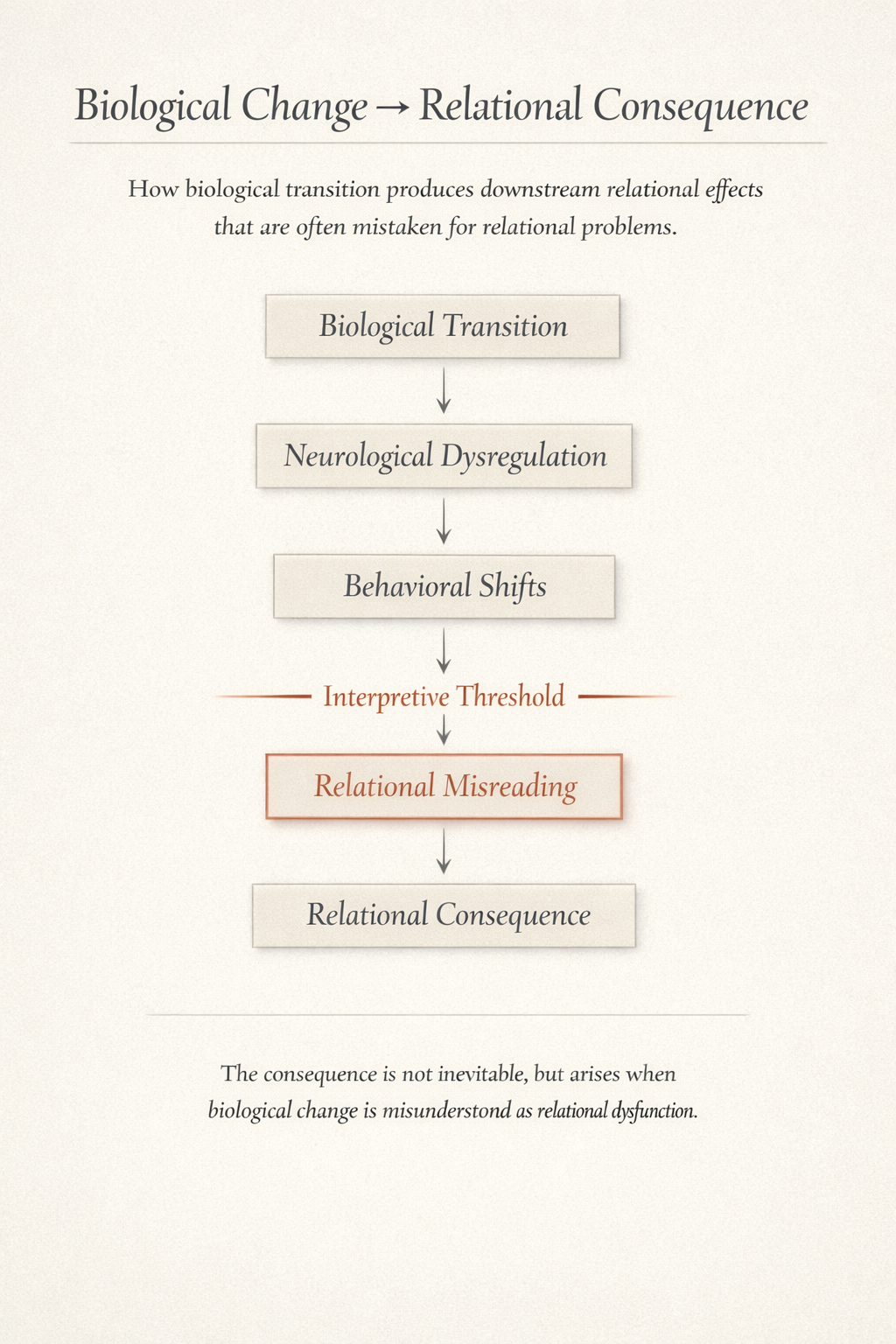BIOLOGICAL CHANGE → RELATIONAL CONSEQUENCE
